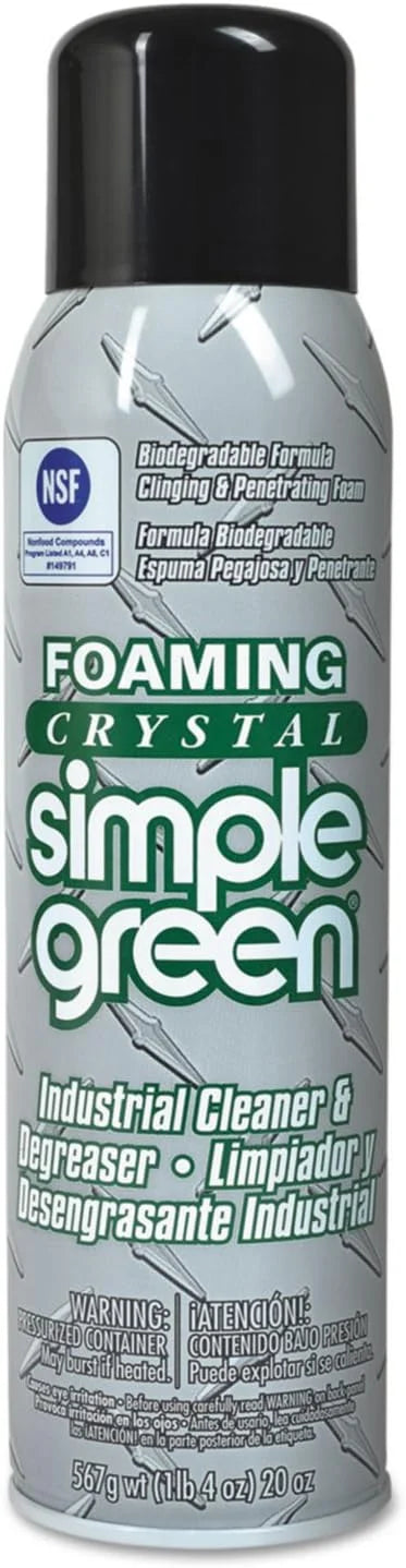 simple green Foaming Crystal Industrial Cleaner & Degreaser, 20 oz Aerosol, 12/Carton