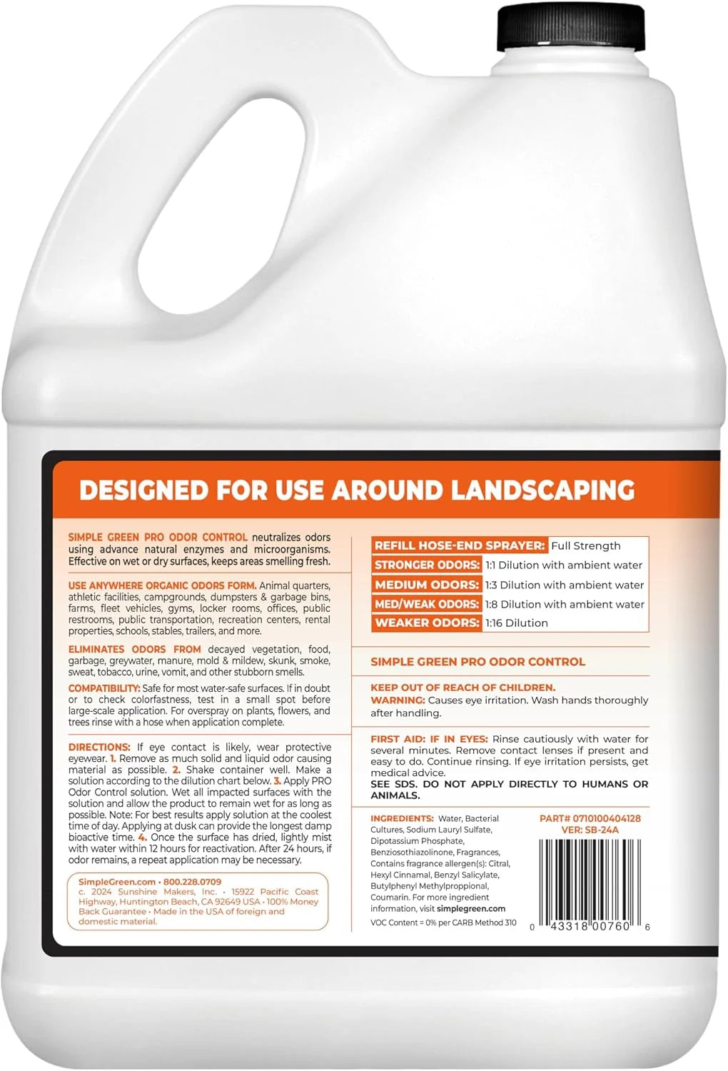 Simple Green Pro Odor Control Liquid 1 Gal