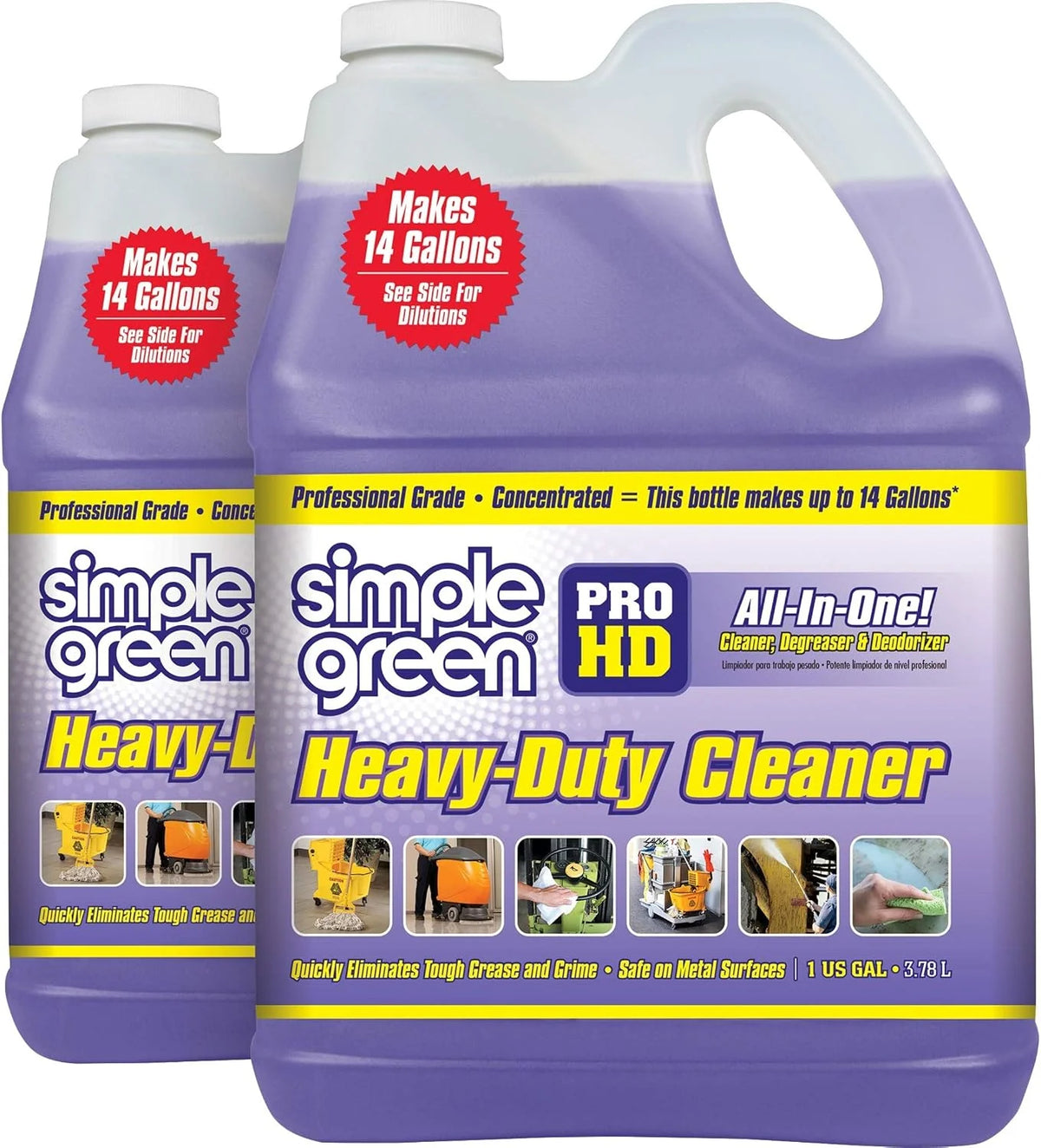 Simple Green SMP213421 Pro Hd Heavy Duty Cleaner, 1 gal Bottle, 11" Height, 5" Width (Pack of 2)