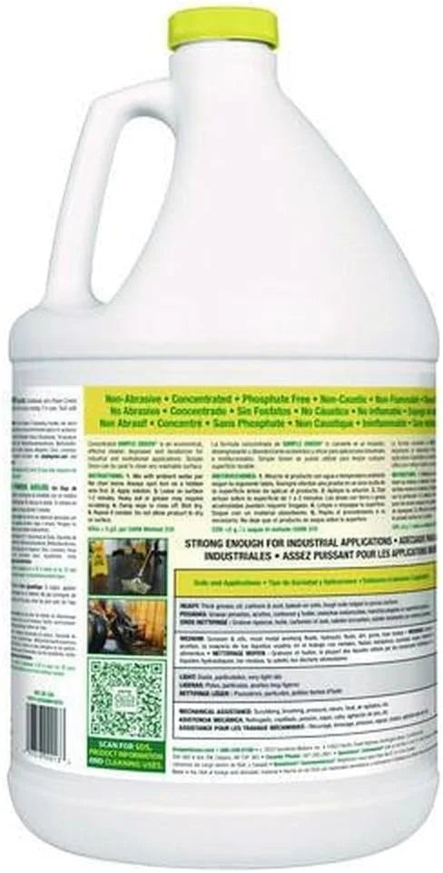 Industrial Cleaner and Degreaser, Concentrated, Lemon, 1 gal Bottle, 6/Carton