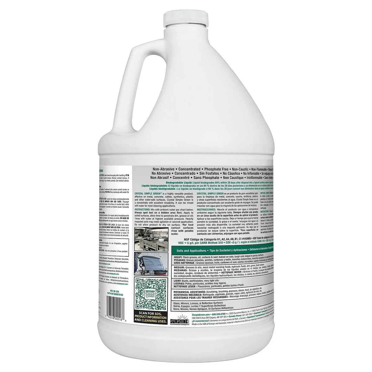 Simple Green 19128 Crystal Industrial Cleaner/Degreaser, 1gal (Case of 6)