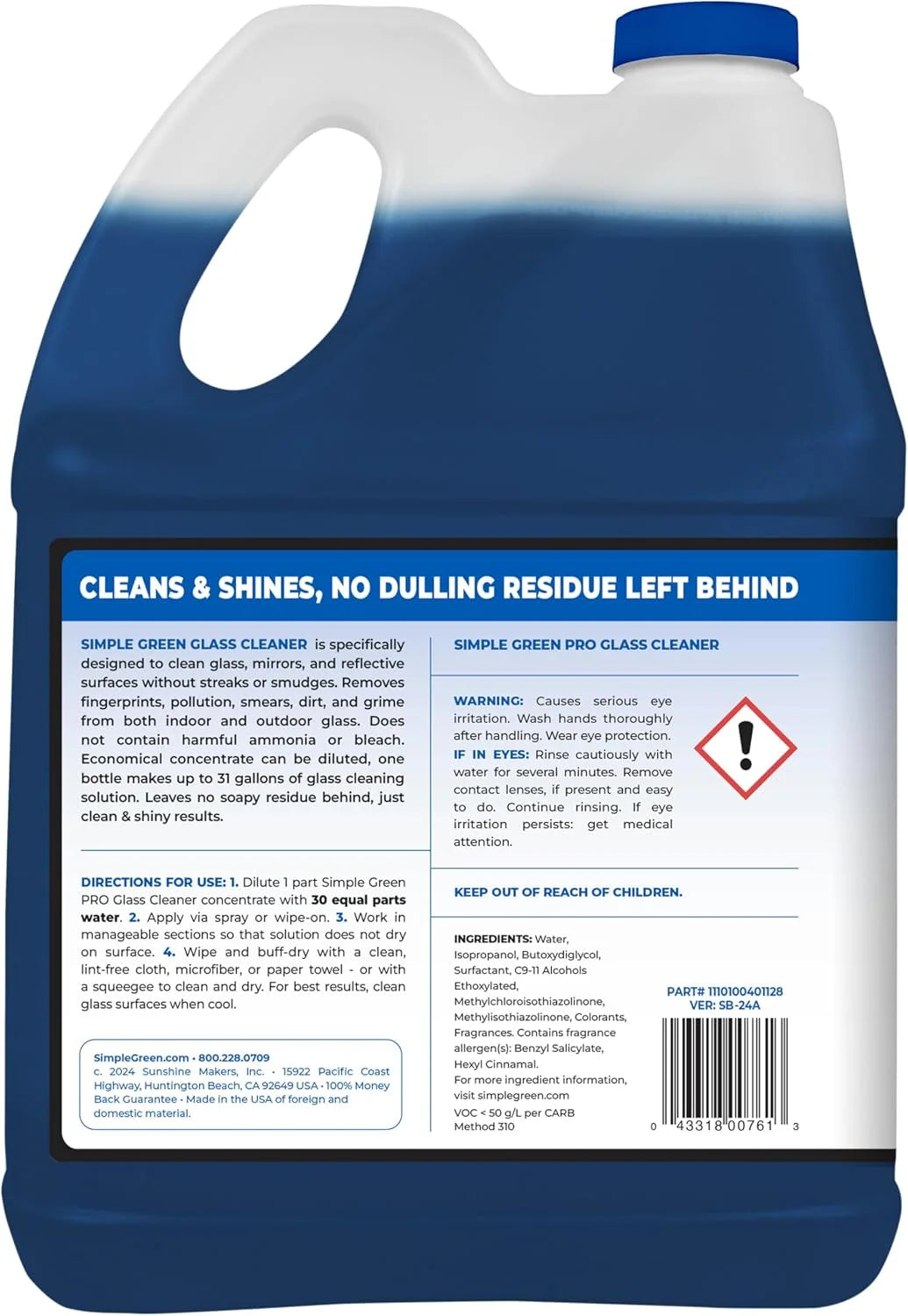 Simple Green Pro Glass Cleaner 1 Gal