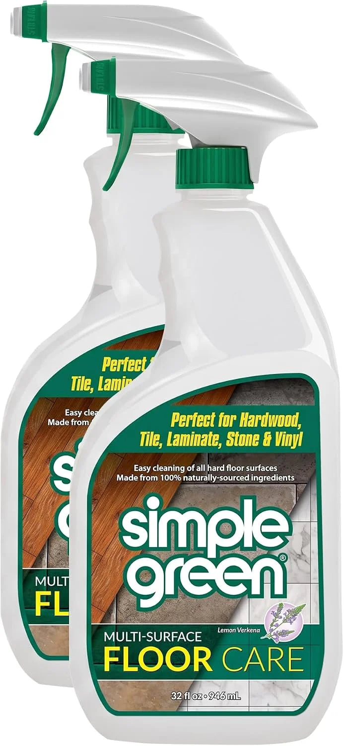 Simple Green Multi-Surface Floor Care - Cleans Hardwood, Vinyl, Laminate, Tile, Concrete and Other Wood - pH Neutral Floor Cleaner 32oz (Pack of 2)